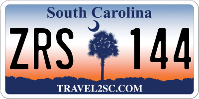 SC license plate ZRS144