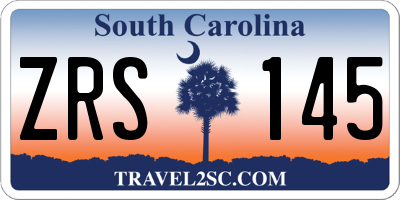 SC license plate ZRS145