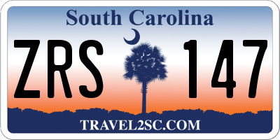 SC license plate ZRS147