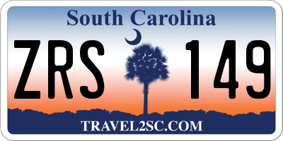 SC license plate ZRS149