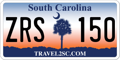 SC license plate ZRS150