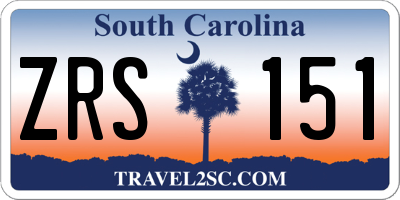 SC license plate ZRS151