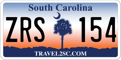 SC license plate ZRS154