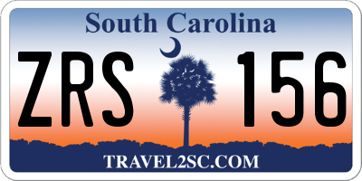 SC license plate ZRS156
