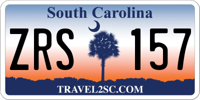 SC license plate ZRS157