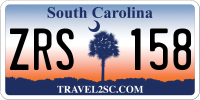 SC license plate ZRS158