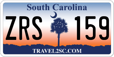 SC license plate ZRS159