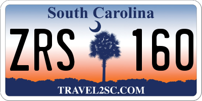 SC license plate ZRS160