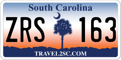 SC license plate ZRS163