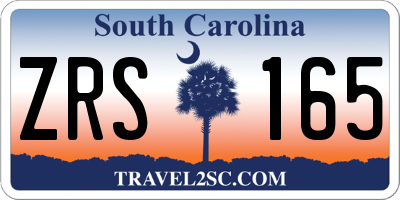 SC license plate ZRS165