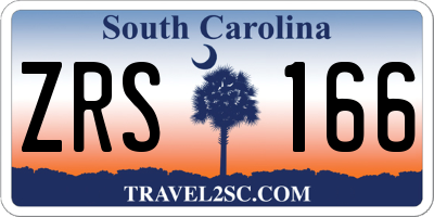 SC license plate ZRS166