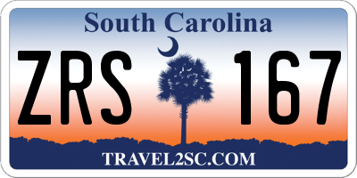 SC license plate ZRS167