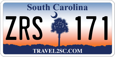 SC license plate ZRS171