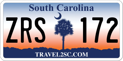 SC license plate ZRS172