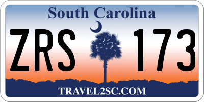 SC license plate ZRS173