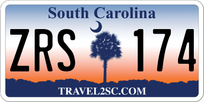 SC license plate ZRS174