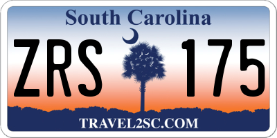 SC license plate ZRS175