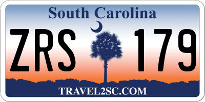 SC license plate ZRS179