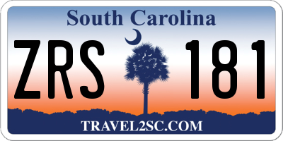 SC license plate ZRS181