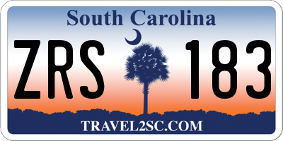 SC license plate ZRS183