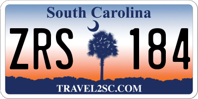 SC license plate ZRS184