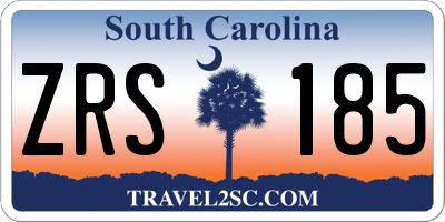SC license plate ZRS185