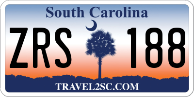 SC license plate ZRS188