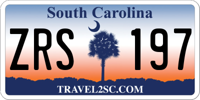 SC license plate ZRS197