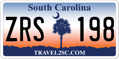 SC license plate ZRS198