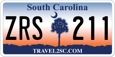 SC license plate ZRS211