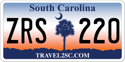 SC license plate ZRS220