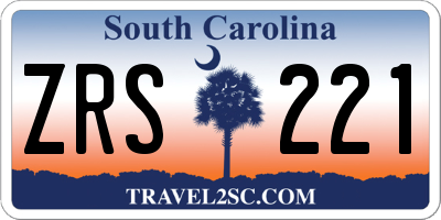 SC license plate ZRS221