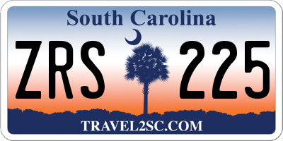 SC license plate ZRS225