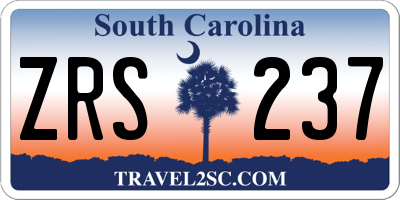 SC license plate ZRS237