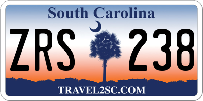 SC license plate ZRS238