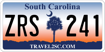 SC license plate ZRS241