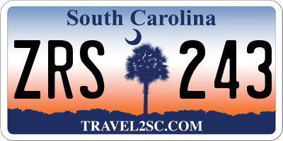 SC license plate ZRS243