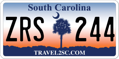 SC license plate ZRS244