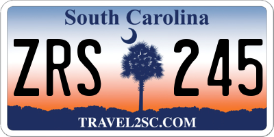 SC license plate ZRS245