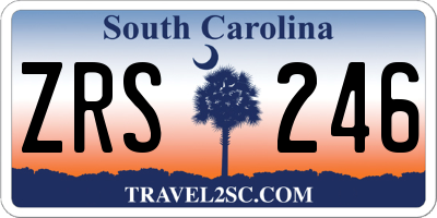 SC license plate ZRS246