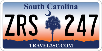 SC license plate ZRS247