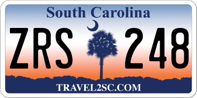 SC license plate ZRS248