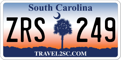 SC license plate ZRS249