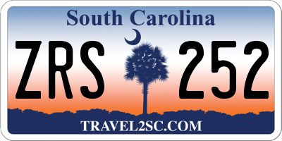 SC license plate ZRS252