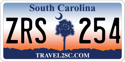 SC license plate ZRS254