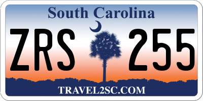 SC license plate ZRS255