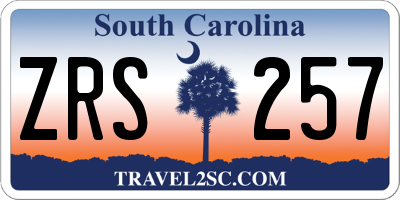SC license plate ZRS257
