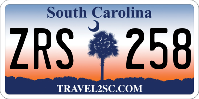 SC license plate ZRS258