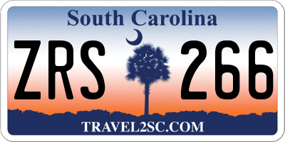SC license plate ZRS266