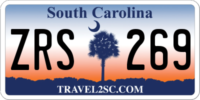 SC license plate ZRS269